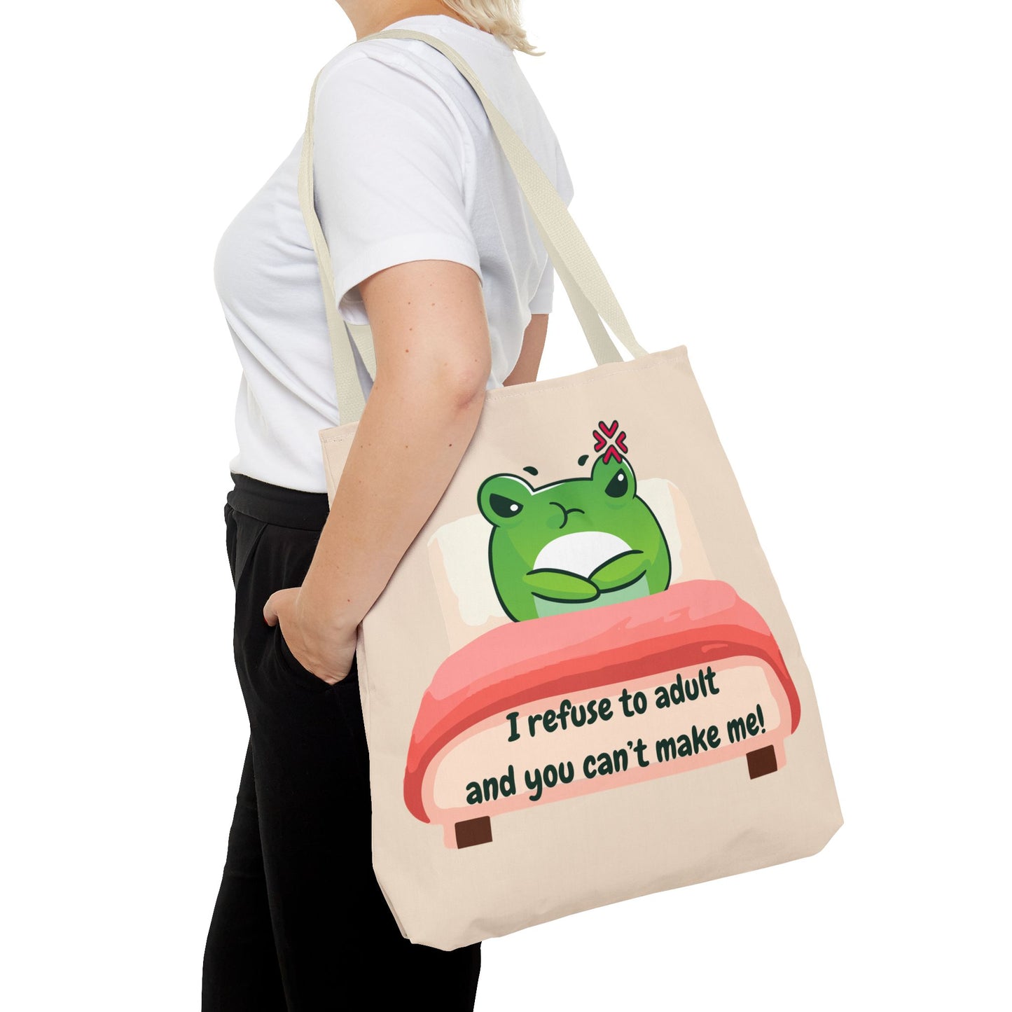 Adulting Rebel Tote Bag - I Refuse to Adult Design for Fun and Quirky Style