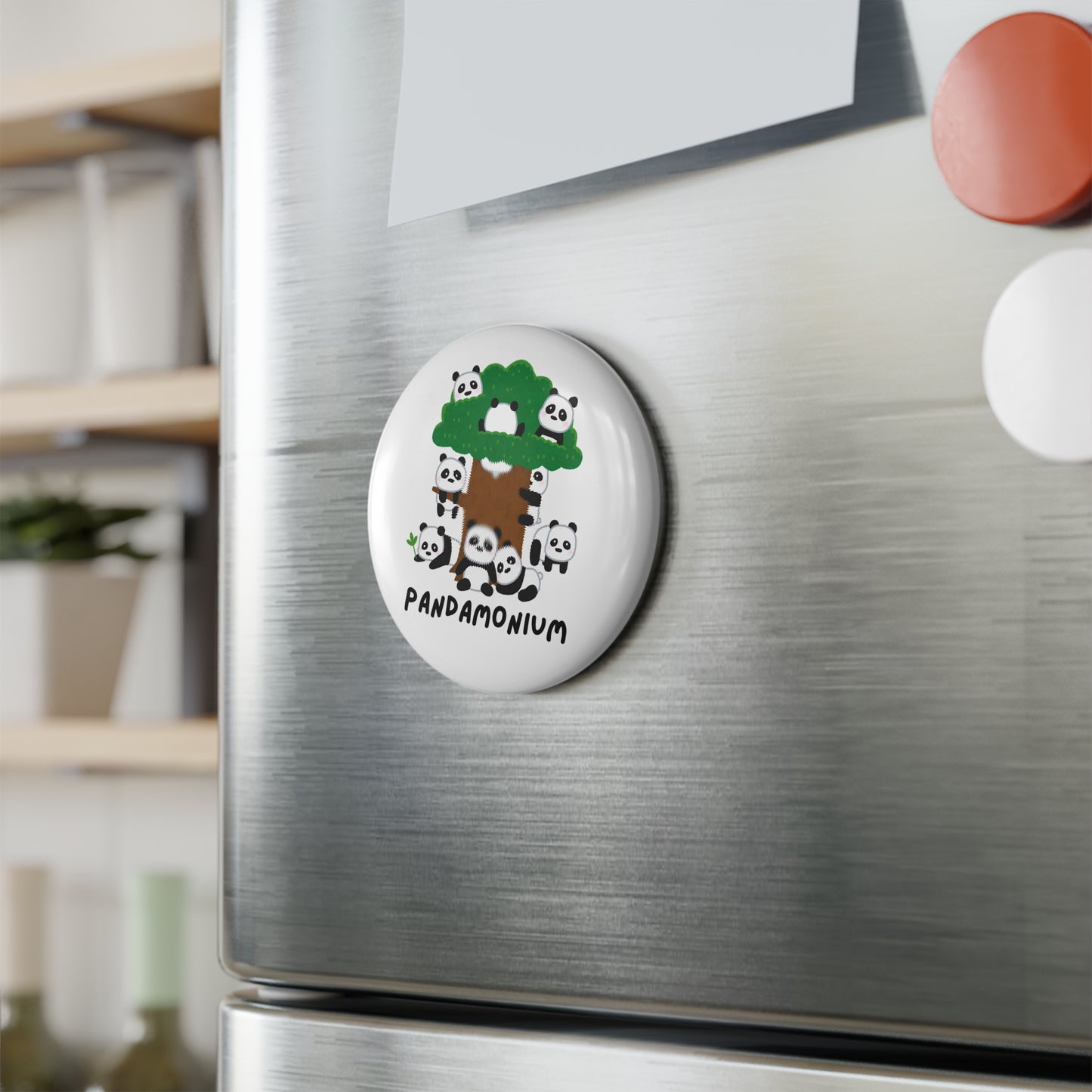 Cute Panda Magnet Set - 'Pandamonium' Design - Cheerful Decorative Fridge Magnet
