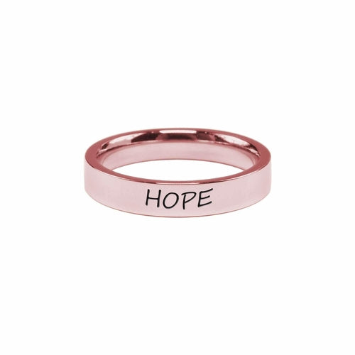 Stainless Steel Comfort Fit Inspirational Ring By Pink Box - Hope
