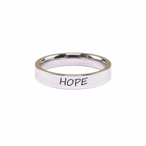 Stainless Steel Comfort Fit Inspirational Ring By Pink Box - Hope