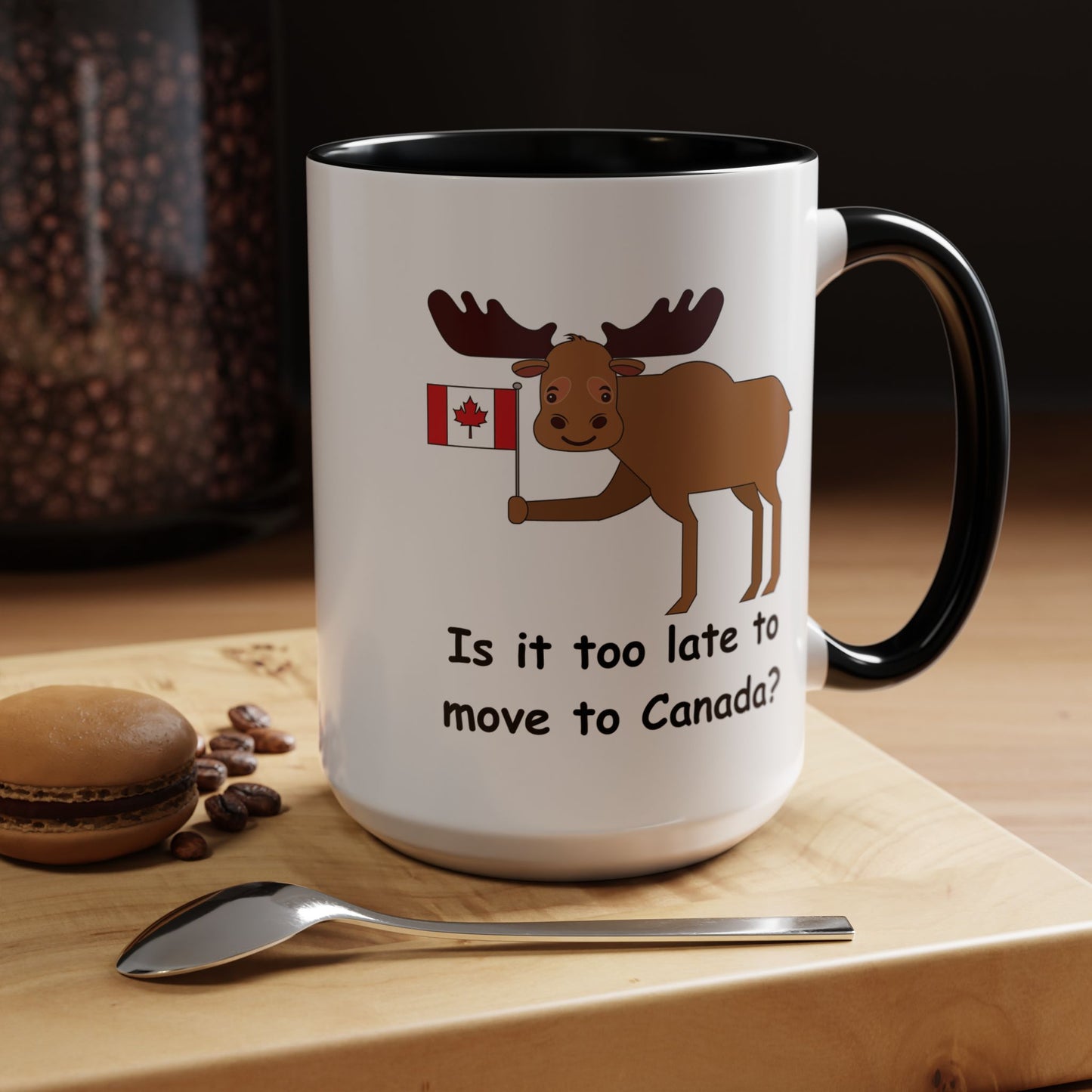 Funny Moose Accent Coffee Mug - Perfect Gift for Canada Lovers