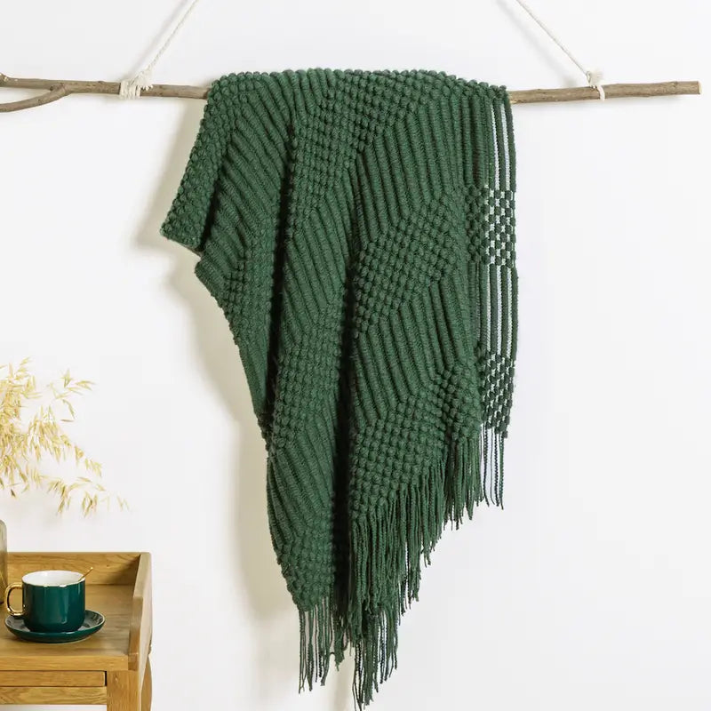Textured Knit Throw Blanket