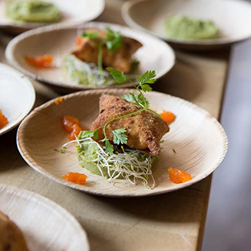 Bosnal - Palm Leaf Biodegradable Plates, 6 inch, Round, 25 Pcs