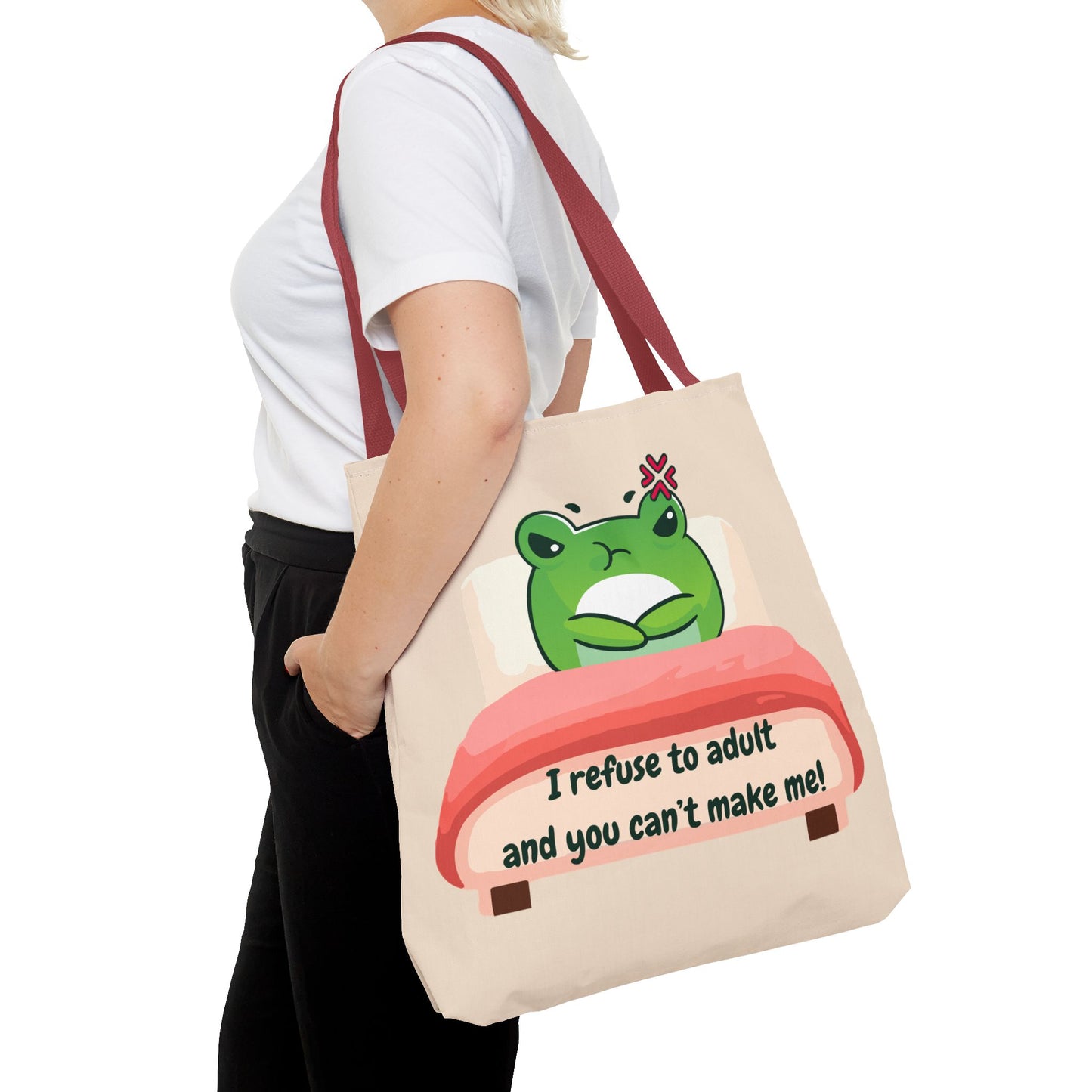 Adulting Rebel Tote Bag - I Refuse to Adult Design for Fun and Quirky Style