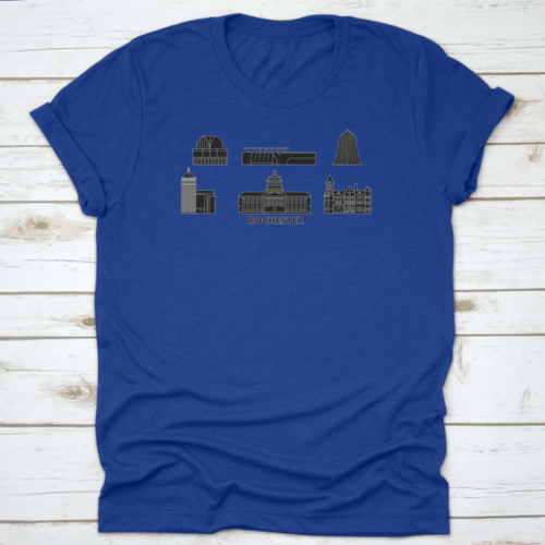 United States, New York, Rochester Black City Outline, Travel Sights,