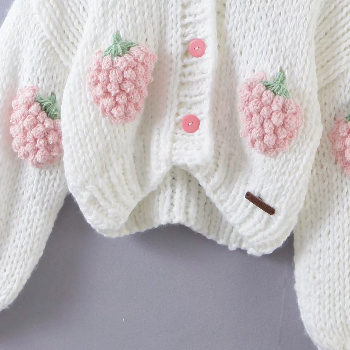 Cute Strawberry Handmade Cardigan Knitting Sweater