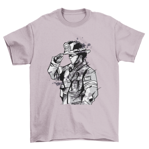 Watercolor Firefighter T-shirt