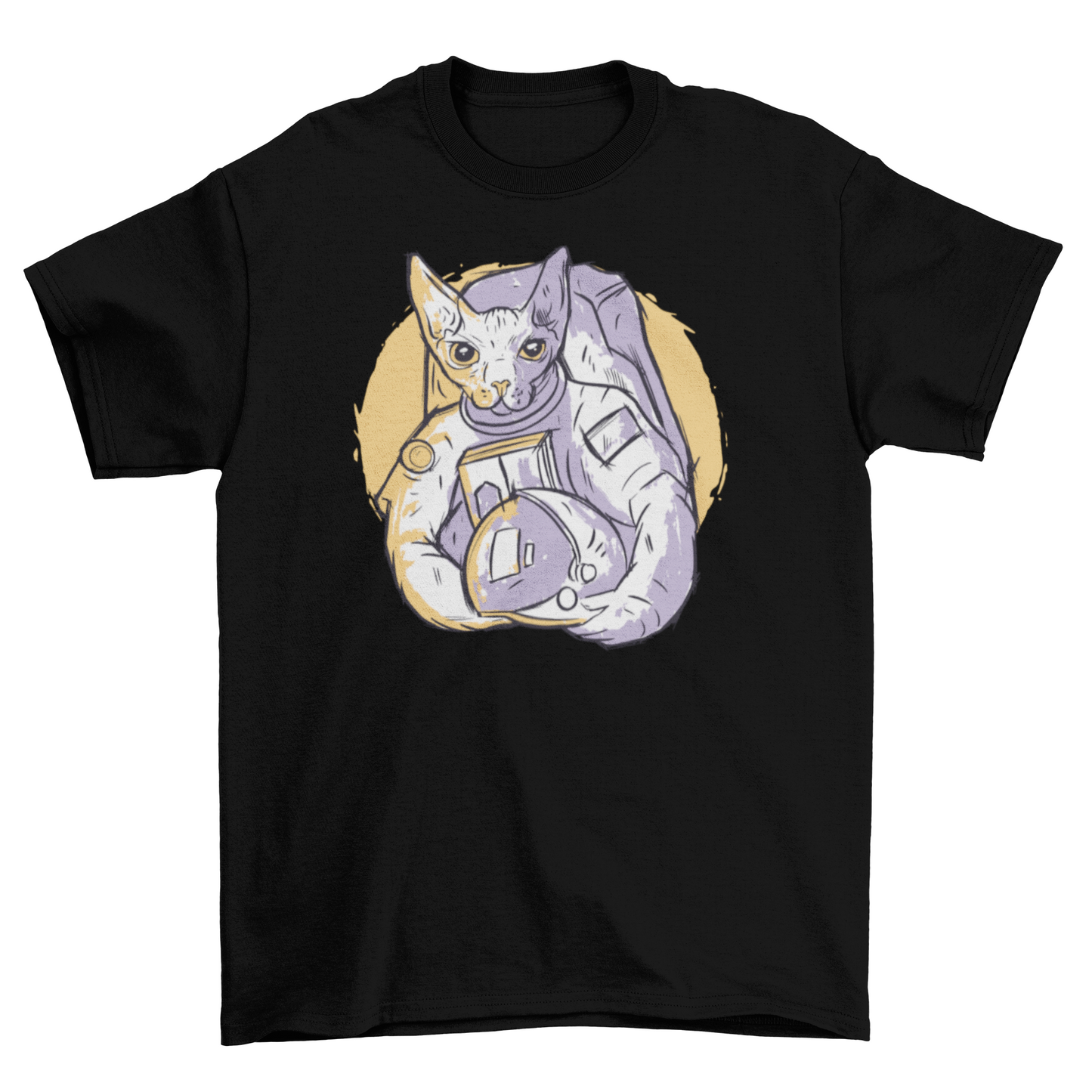 Astronaut cat hand-drawn t-shirt
