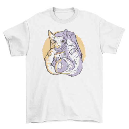 Astronaut cat hand-drawn t-shirt