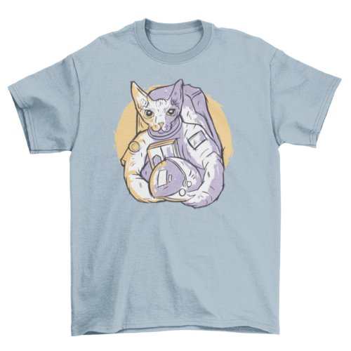Astronaut cat hand-drawn t-shirt