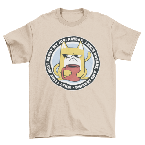 Funny angry working cat t-shirt