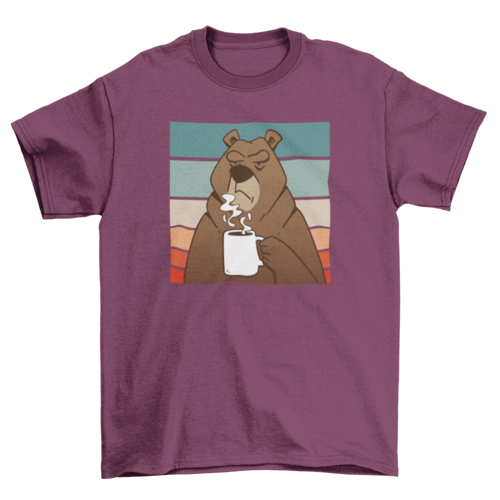 Brown bear with coffee t-shirt