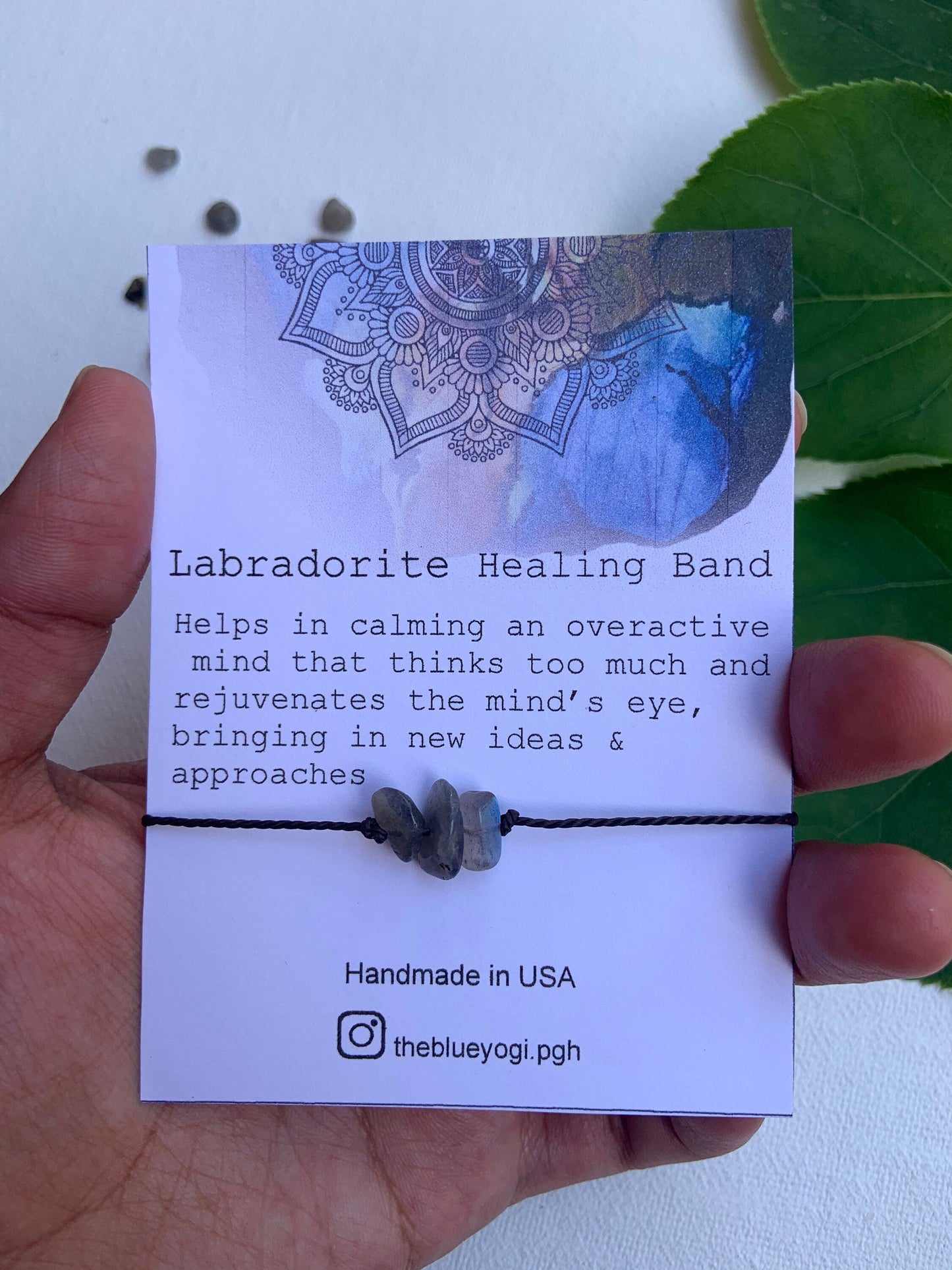 Labradorite Healing Band with an Affirmation