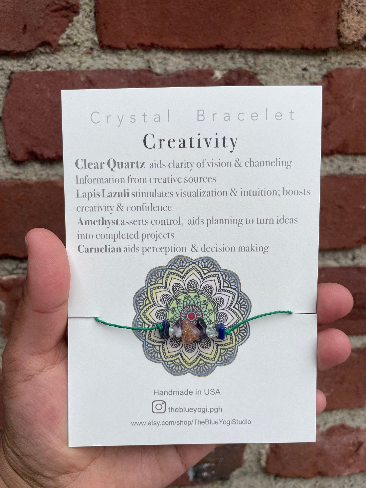 Creativity bracelet with an affirmation