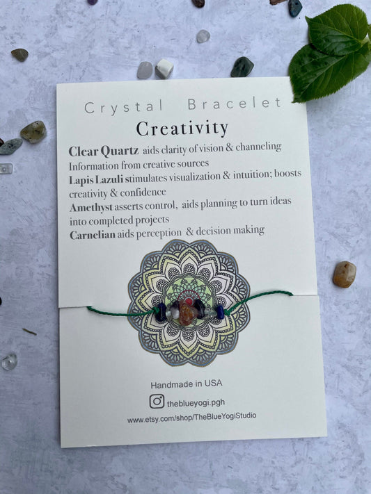 Creativity bracelet with an affirmation