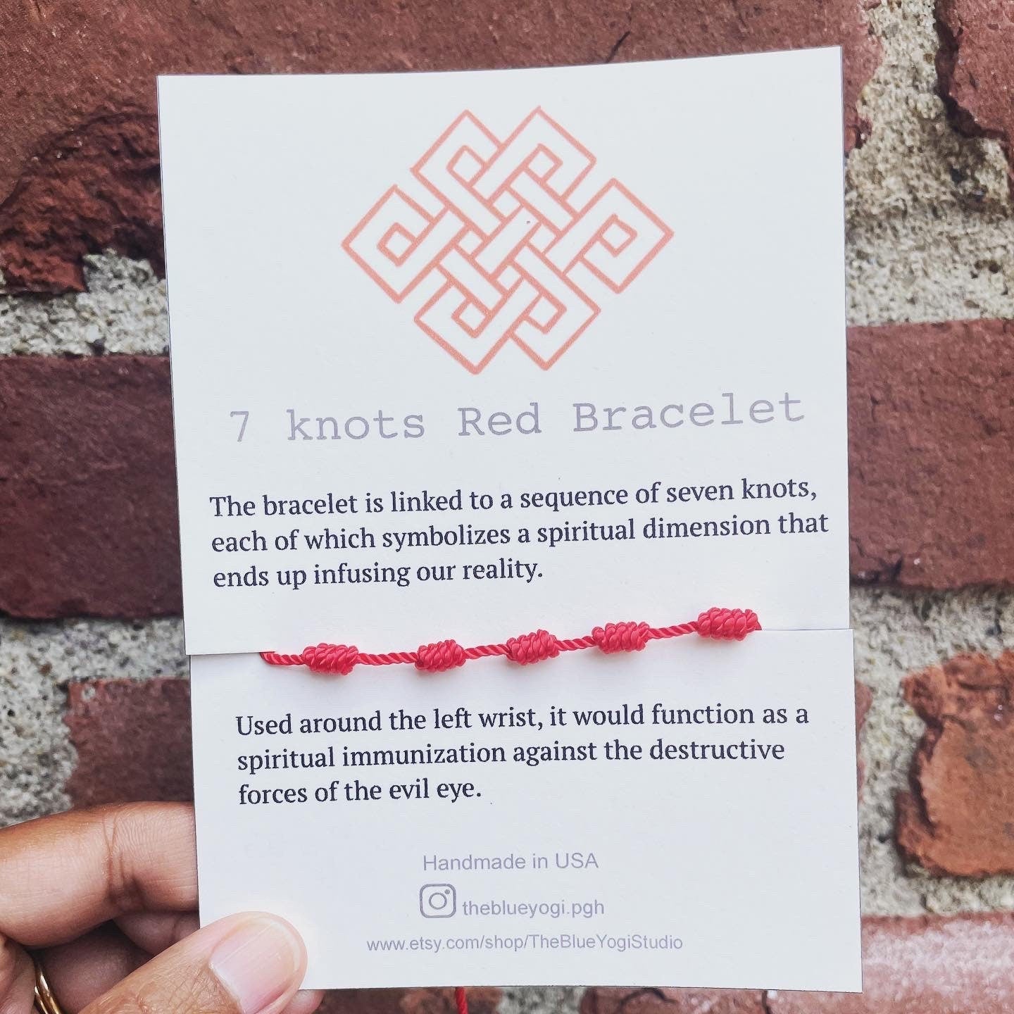 7 Knots Red Adjustable Unisex Bracelet