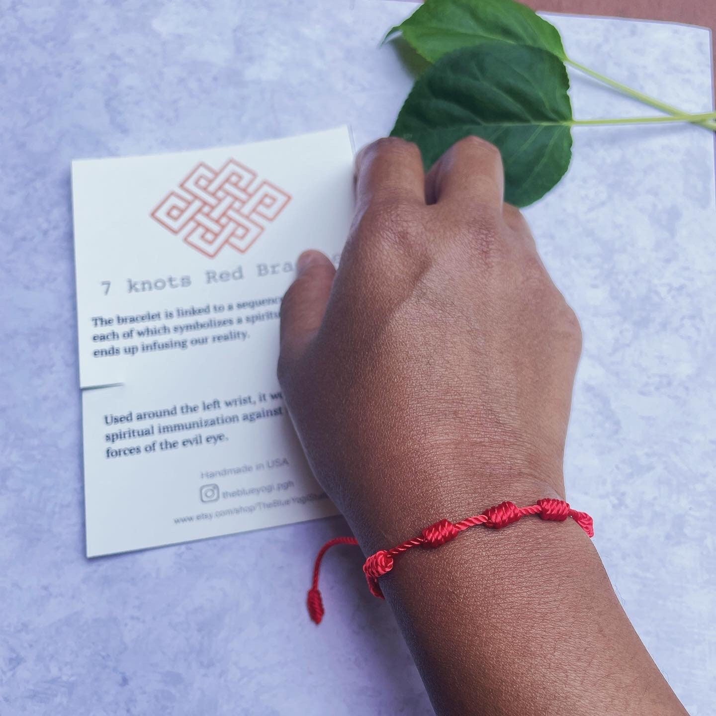 7 Knots Red Adjustable Unisex Bracelet