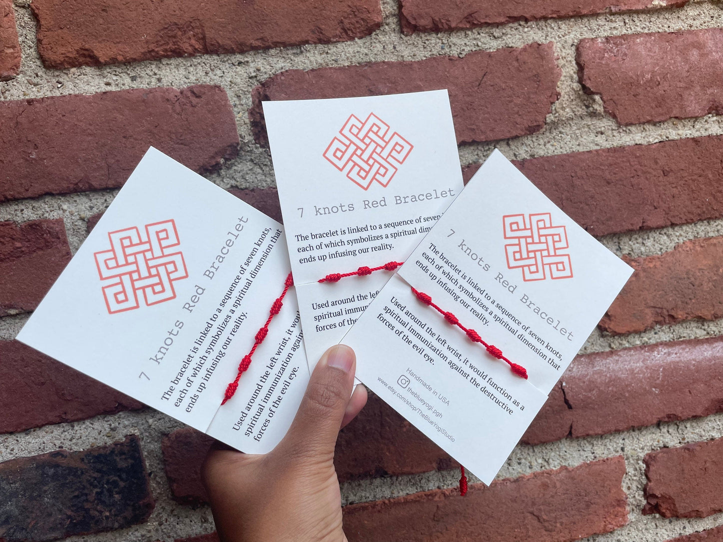 7 Knots Red Adjustable Unisex Bracelet