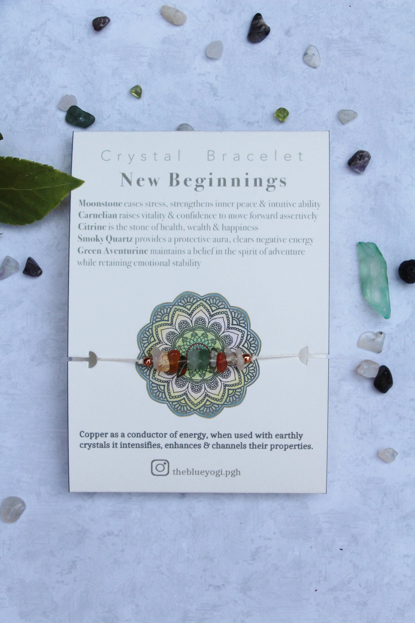 New Beginnings crystal bracelet, anklet Eco friendly and Sustainable