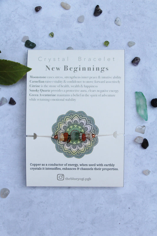 New Beginnings crystal bracelet, anklet Eco friendly and Sustainable