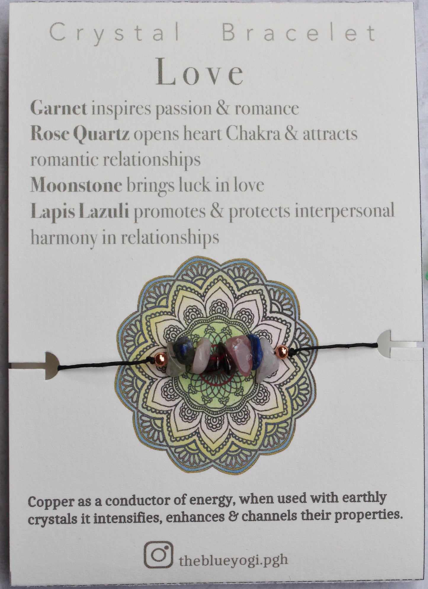 Love crystal bracelet, anklet boho, casual & minimal Tie closure