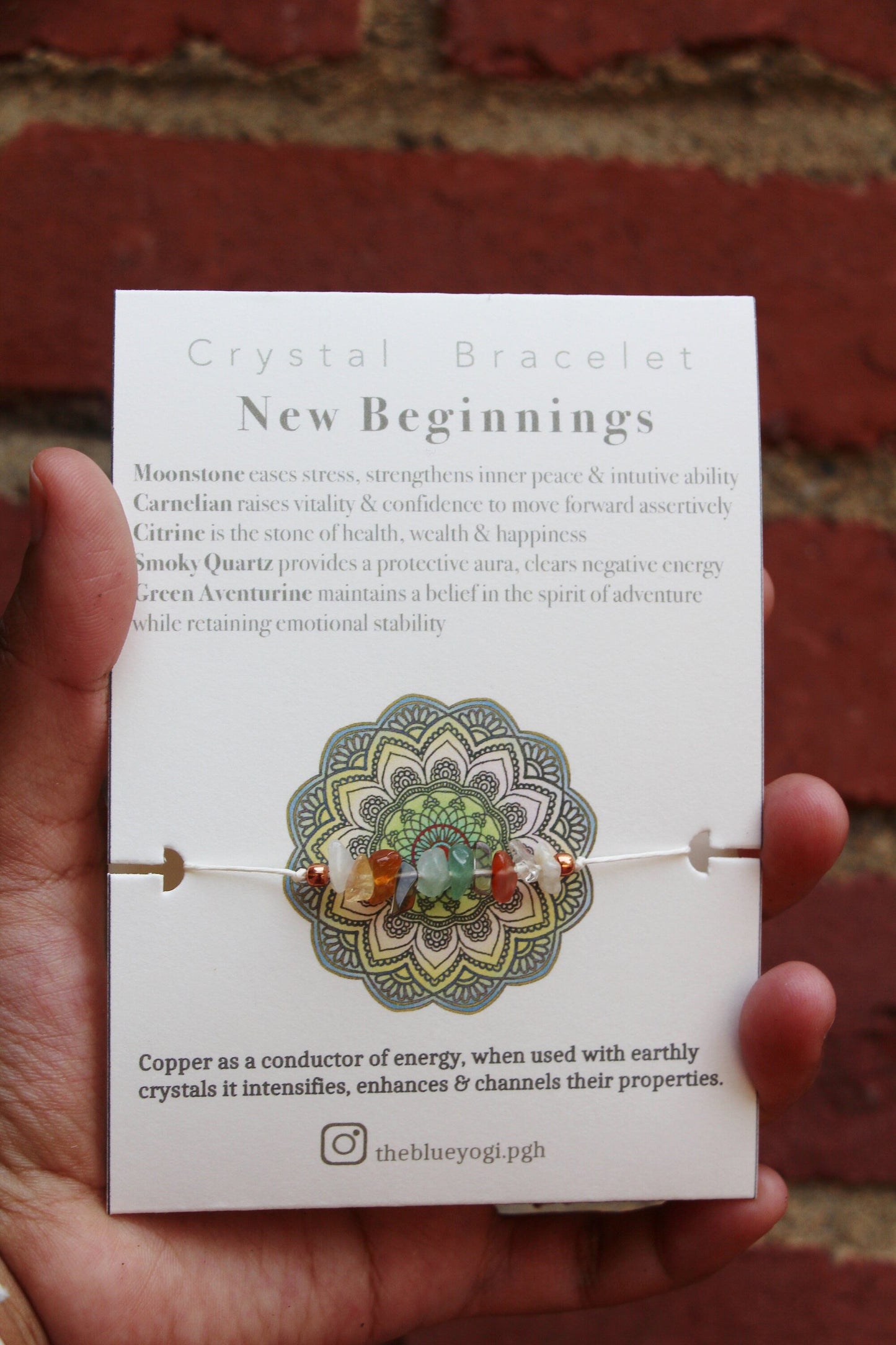 New Beginnings crystal bracelet, anklet Eco friendly and Sustainable