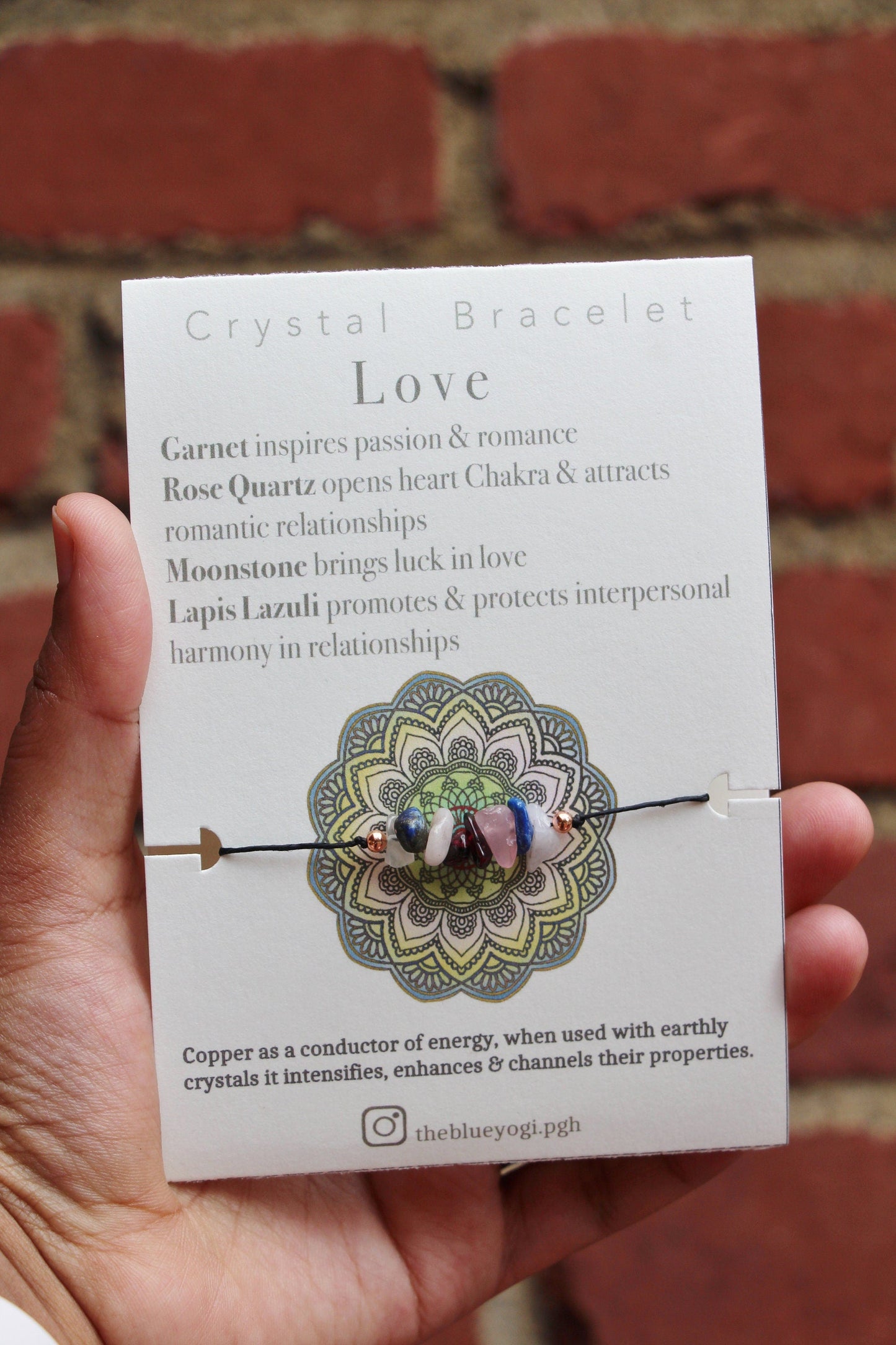 Love crystal bracelet, anklet boho, casual & minimal Tie closure