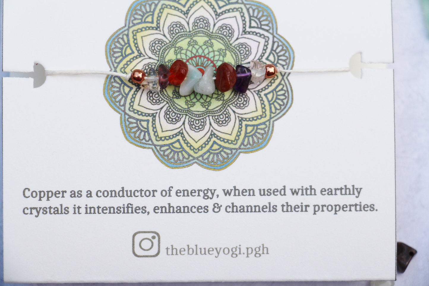 Happiness crystal bracelet, anklet, boho, casual & minimal  Tie