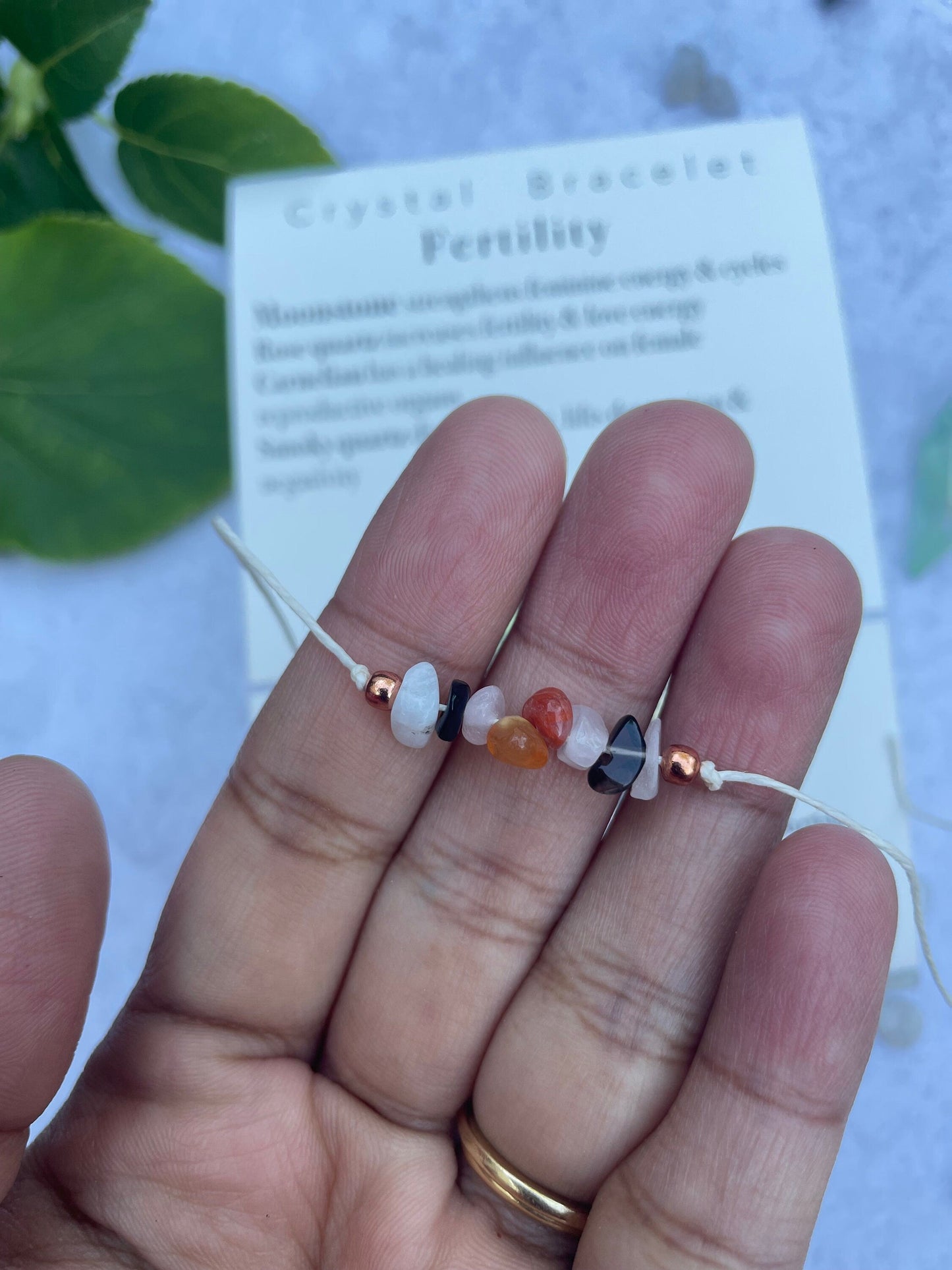 Fertility bracelet with an affirmation