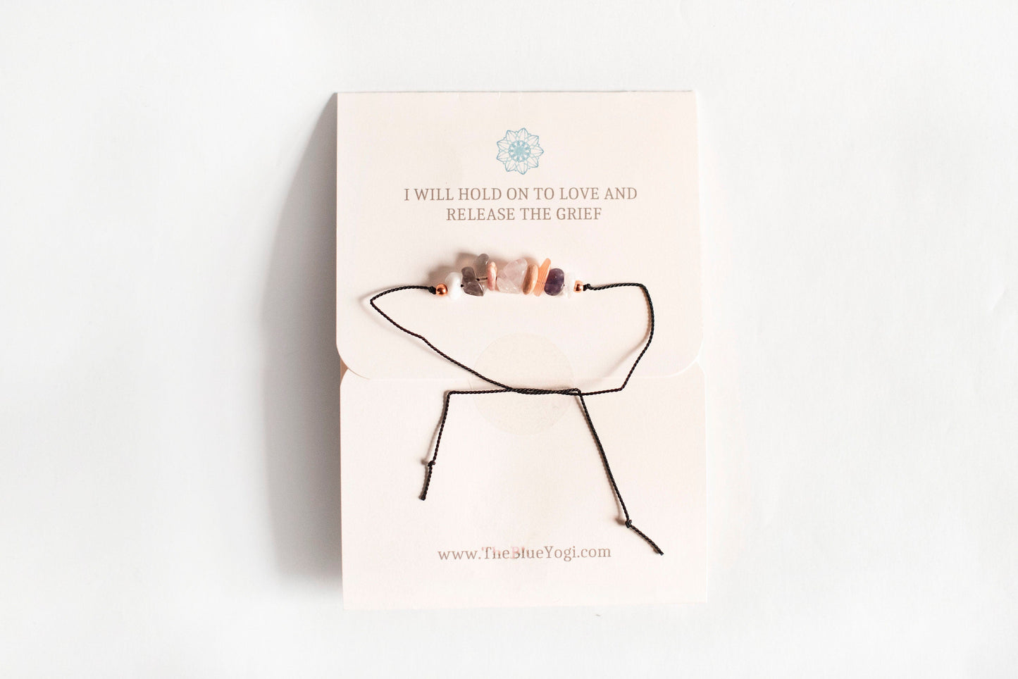 Grief crystal bracelet with an affirmation