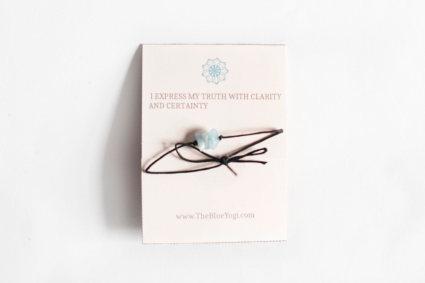 Aquamarine Healing Band with an Affirmation
