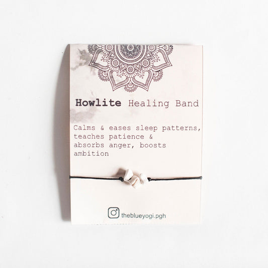 Howlite Gemstone Healing Band Casual, Boho, Chic Tie Closure