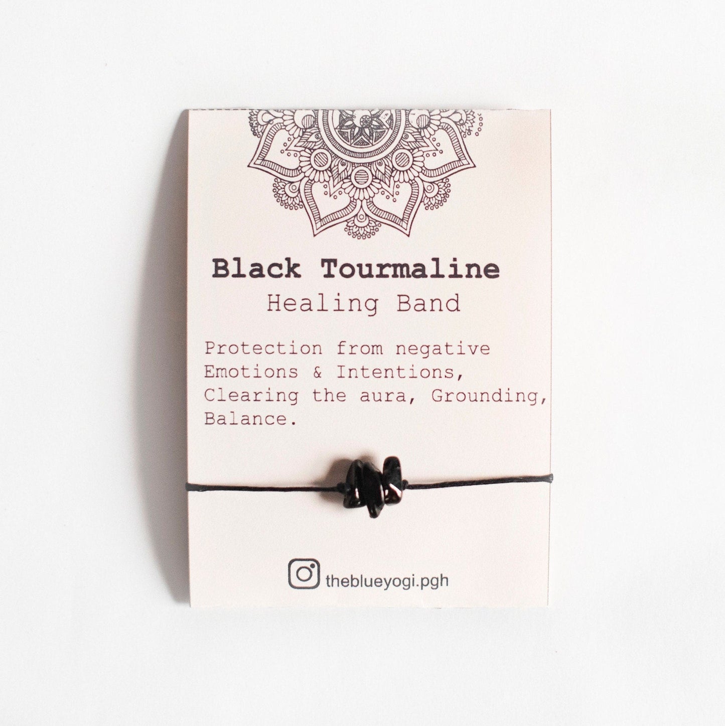 Black Tourmaline Band with an Affirmation