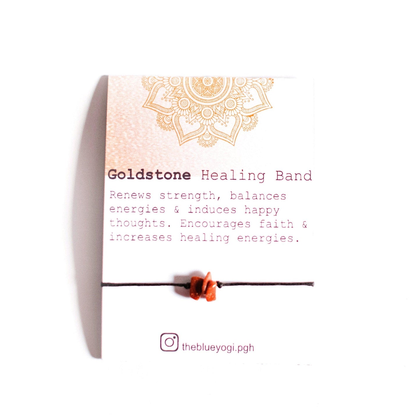 Goldstone Gemstone Power Band with an affirmation - Tie Closure