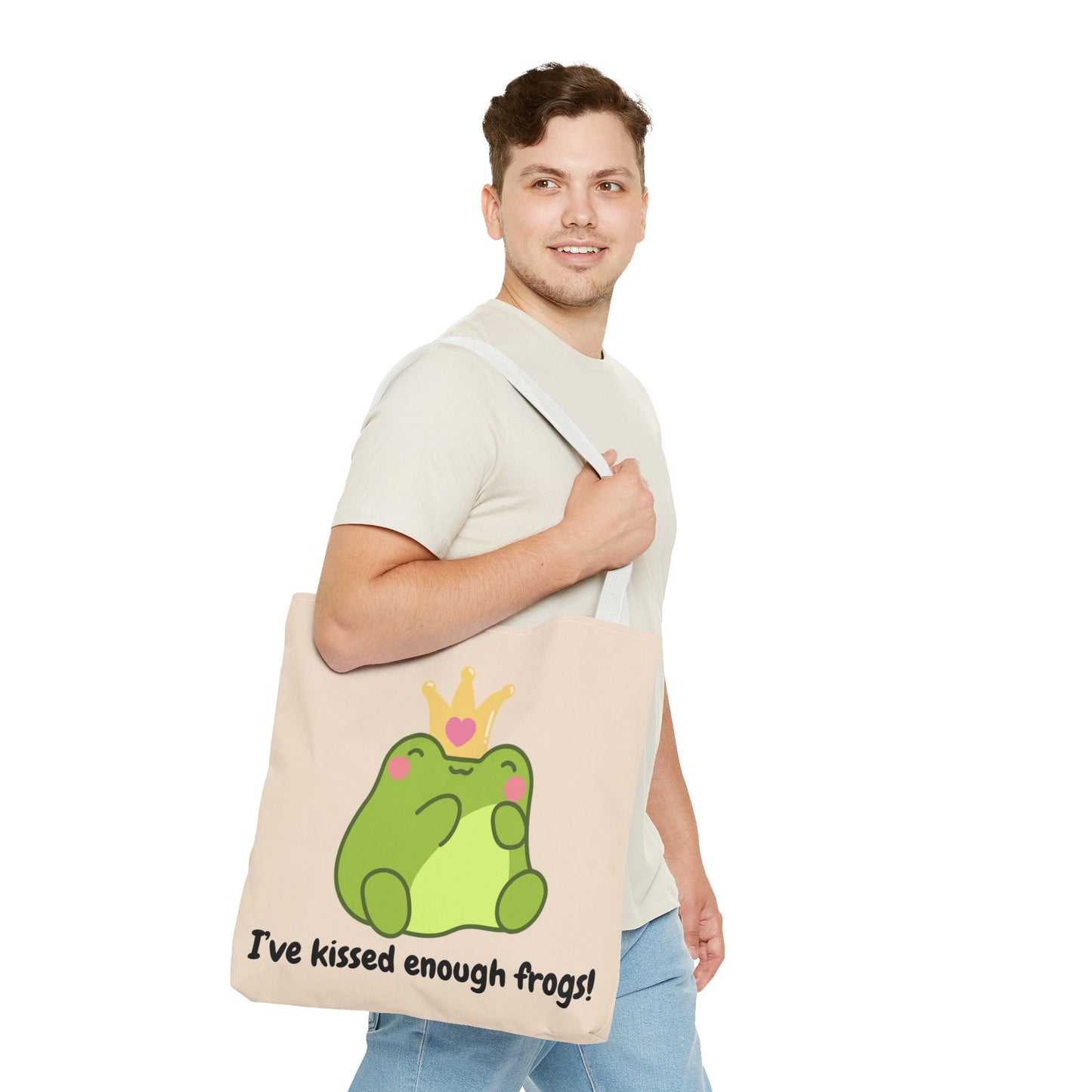 Cute Froggy Tote Bag - 'I've Kissed Enough Frogs!'