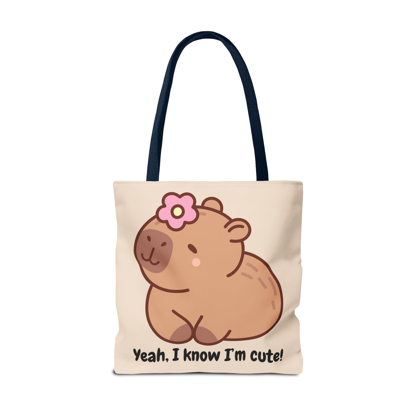 Cute Capybara Tote Bag - "Yeah, I Know I'm Cute!"