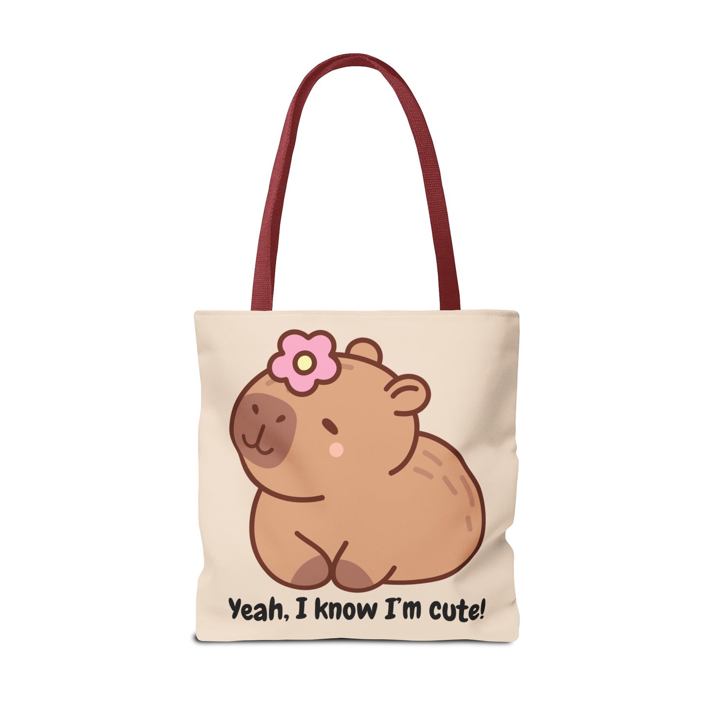 Cute Capybara Tote Bag - "Yeah, I Know I'm Cute!"