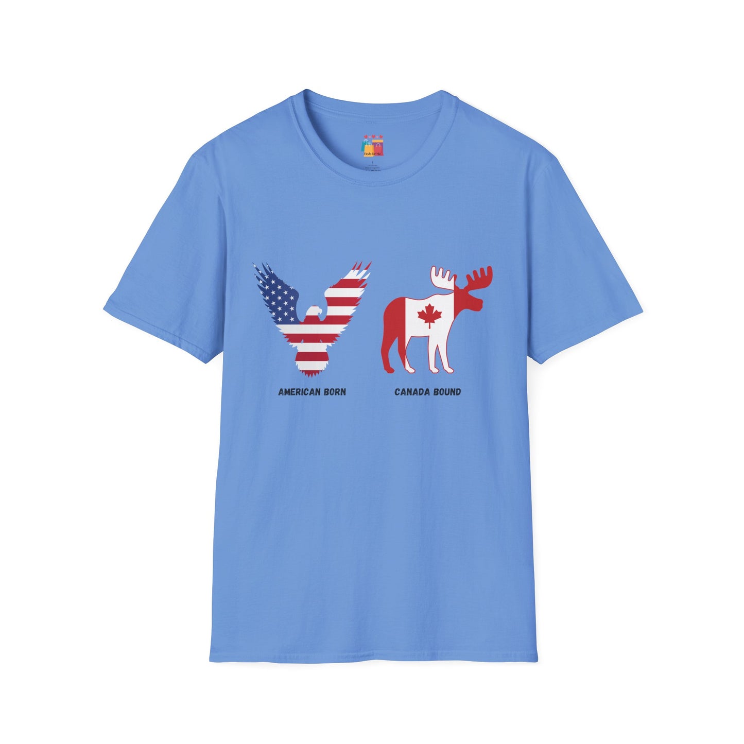 Unisex Softstyle T-Shirt - American Born & Canada Bound Graphic Tee