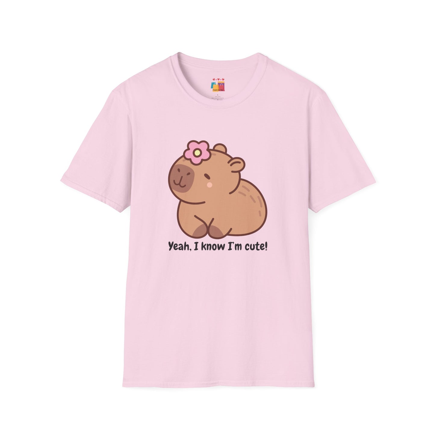 Cute Capybara Unisex Softstyle T-Shirt - Fun & Playful Design for Animal Lovers