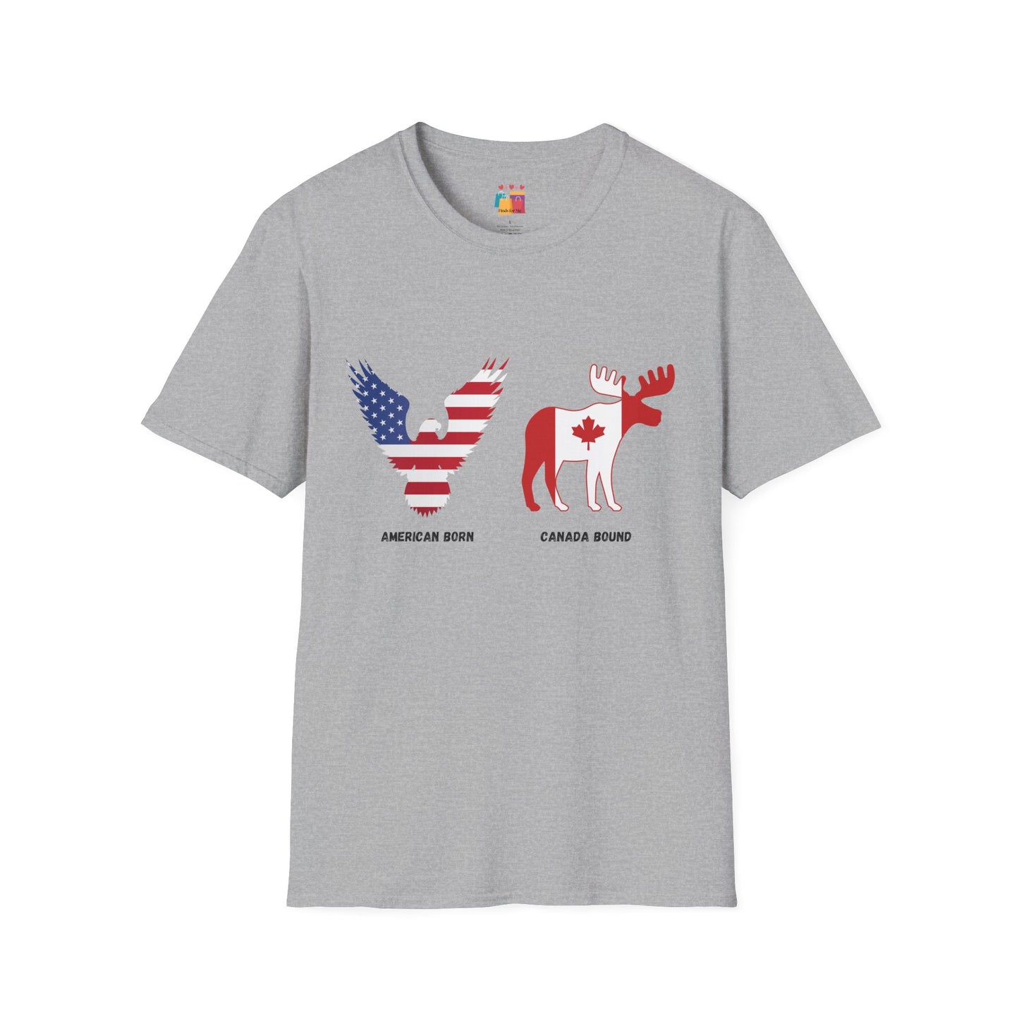 Unisex Softstyle T-Shirt - American Born & Canada Bound Graphic Tee