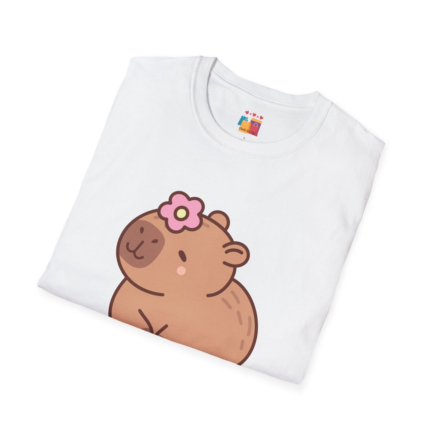 Cute Capybara Unisex Softstyle T-Shirt - Fun & Playful Design for Animal Lovers