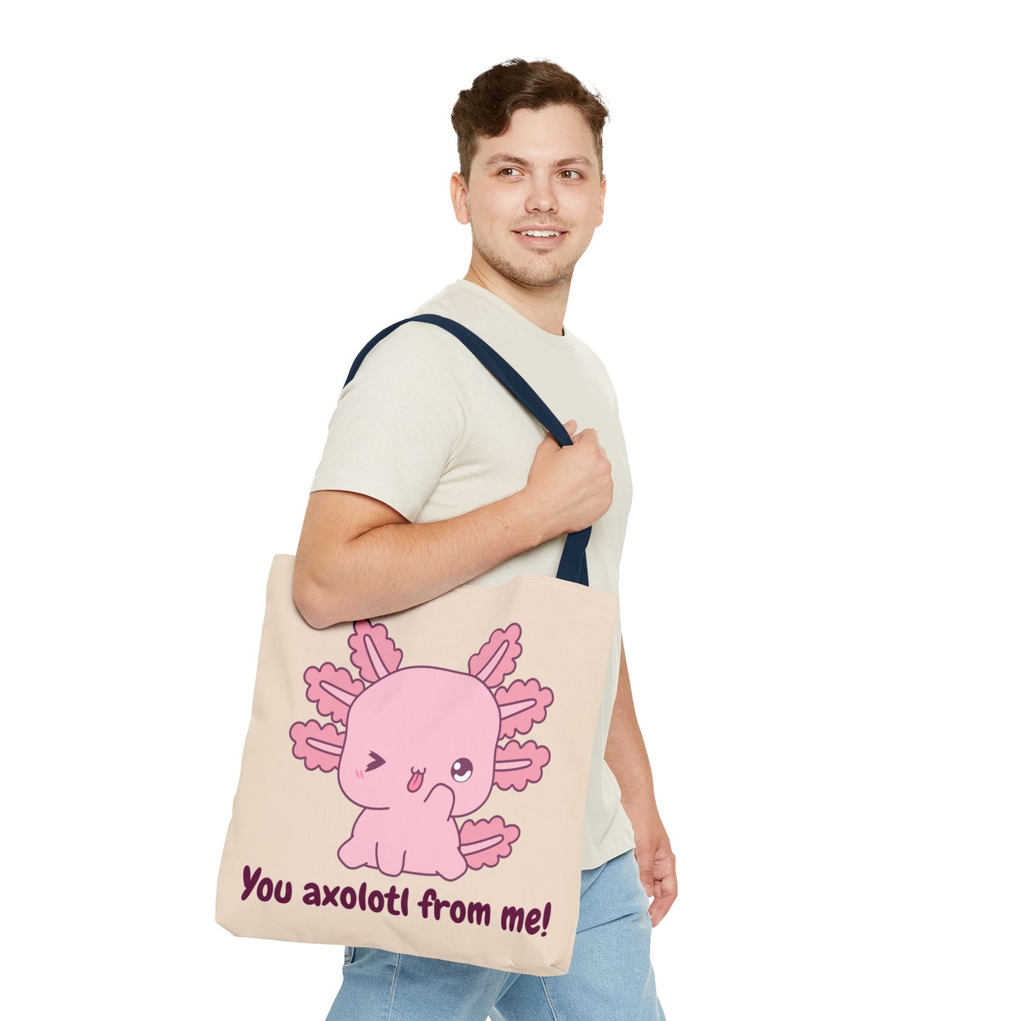 Cute Axolotl Tote Bag - 'You Axolotl From Me!' Playful Design