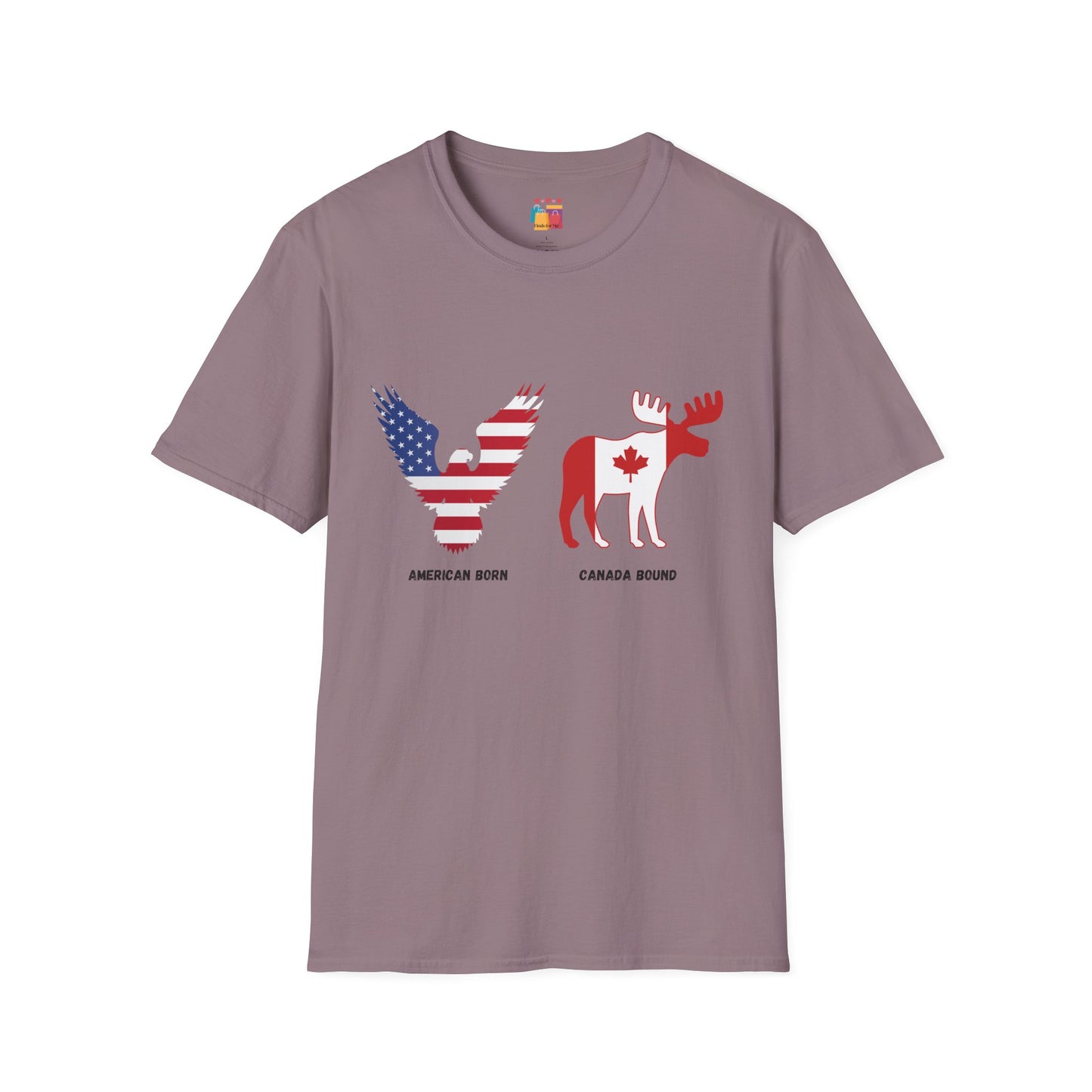 Unisex Softstyle T-Shirt - American Born & Canada Bound Graphic Tee