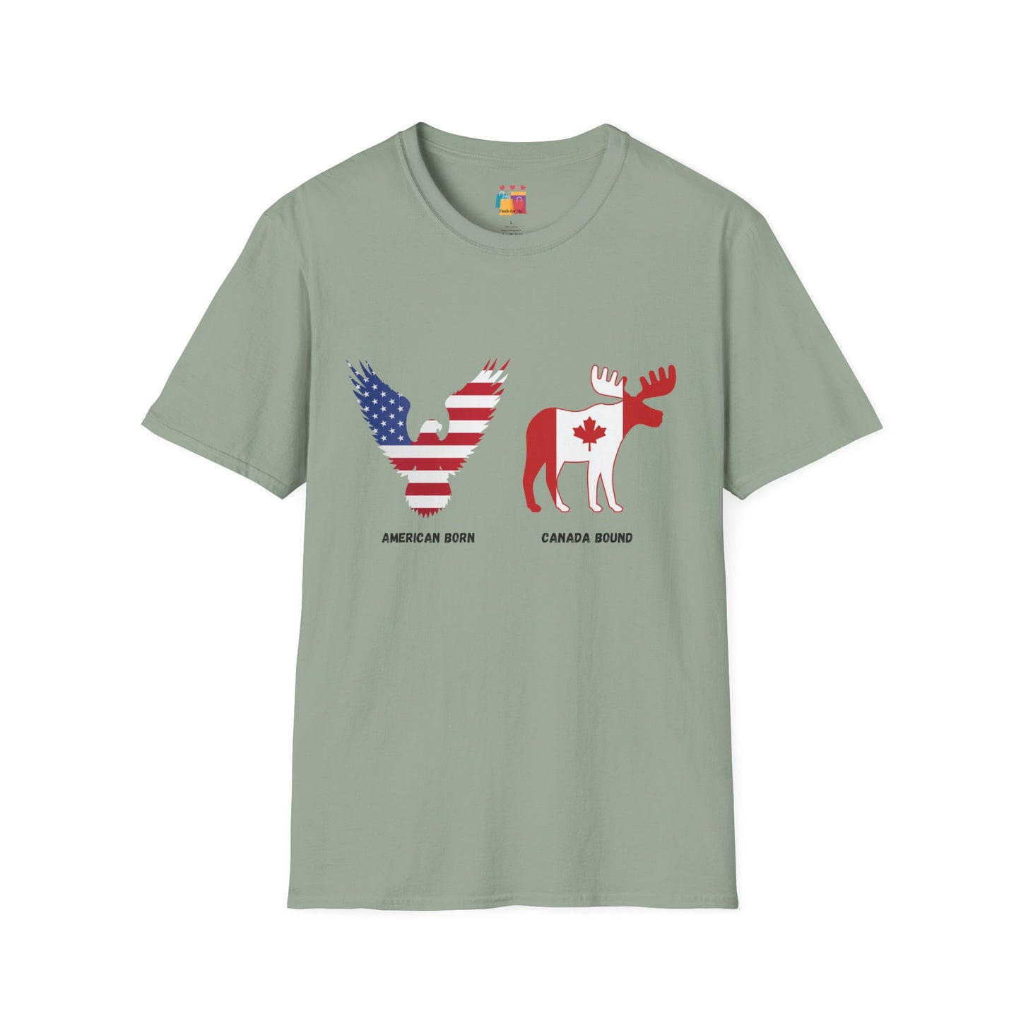 Unisex Softstyle T-Shirt - American Born & Canada Bound Graphic Tee