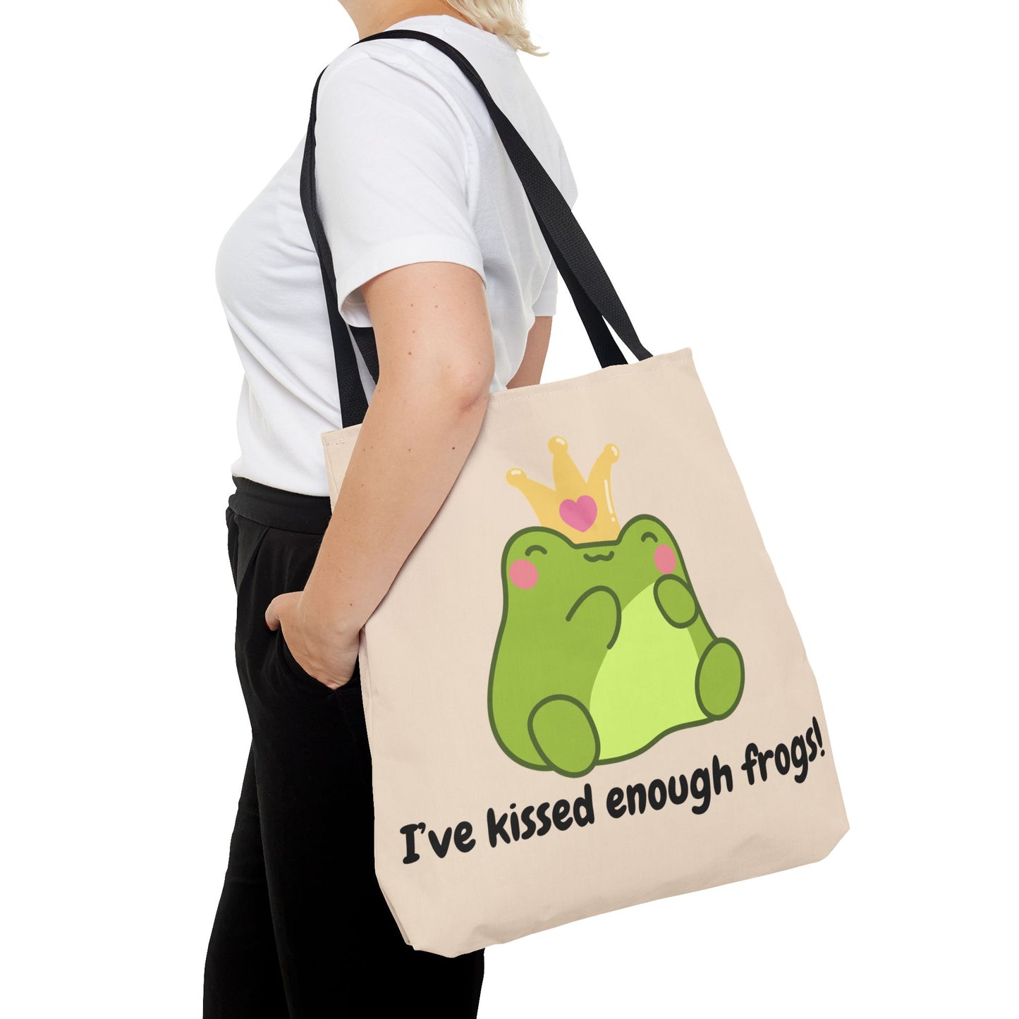 Cute Froggy Tote Bag - 'I've Kissed Enough Frogs!'