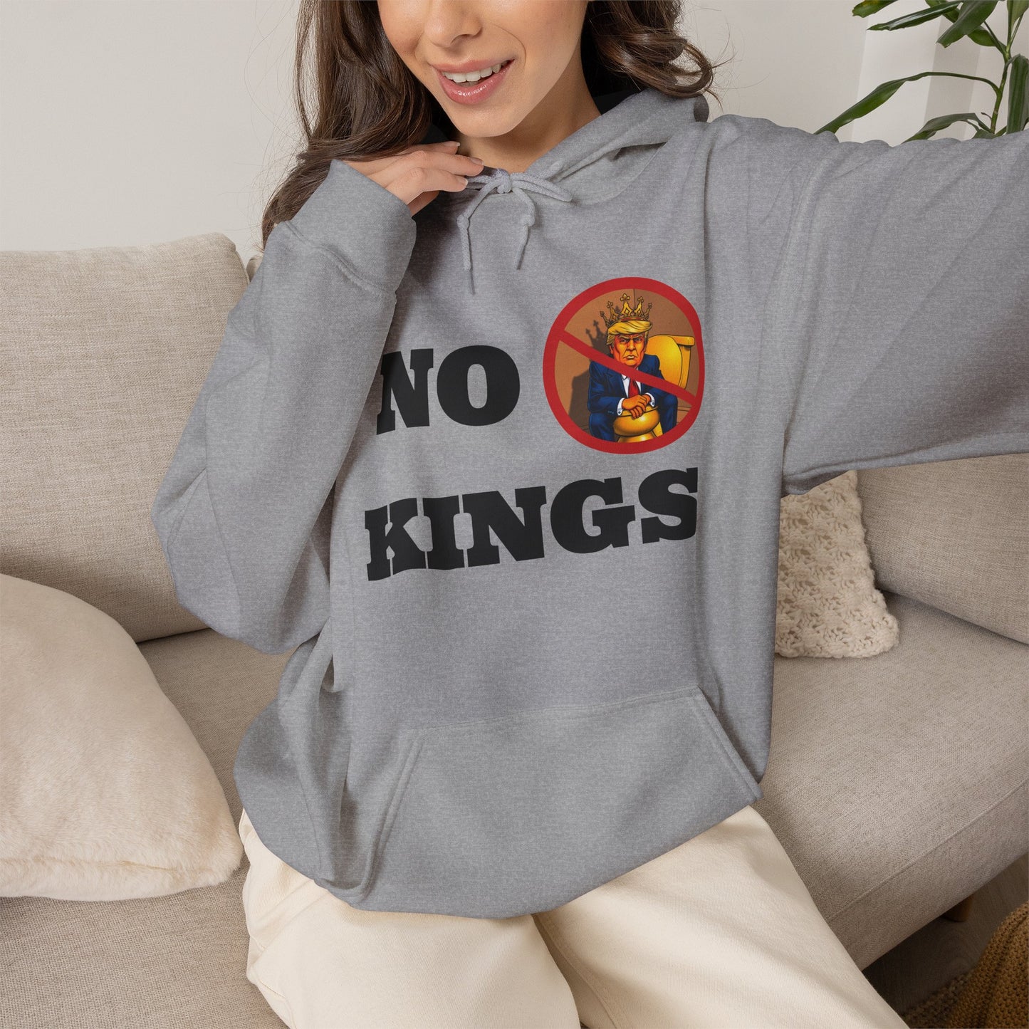 NO KINGS Hoodie — Anti-Monarchist Graphic Pullover