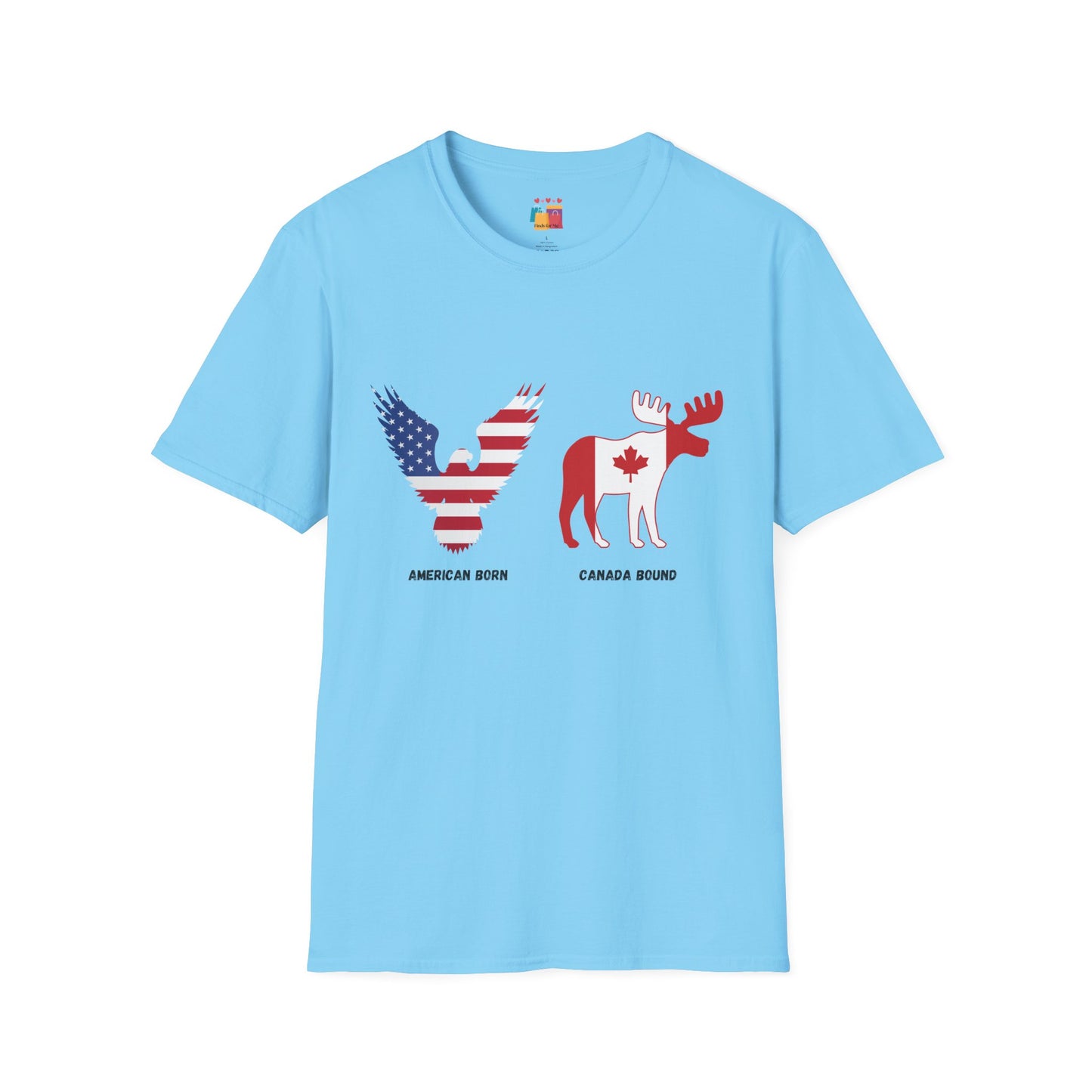 Unisex Softstyle T-Shirt - American Born & Canada Bound Graphic Tee