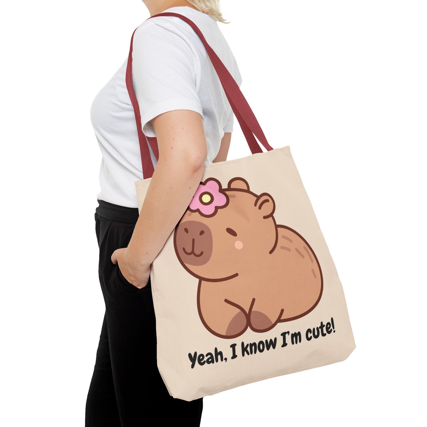 Cute Capybara Tote Bag - "Yeah, I Know I'm Cute!"