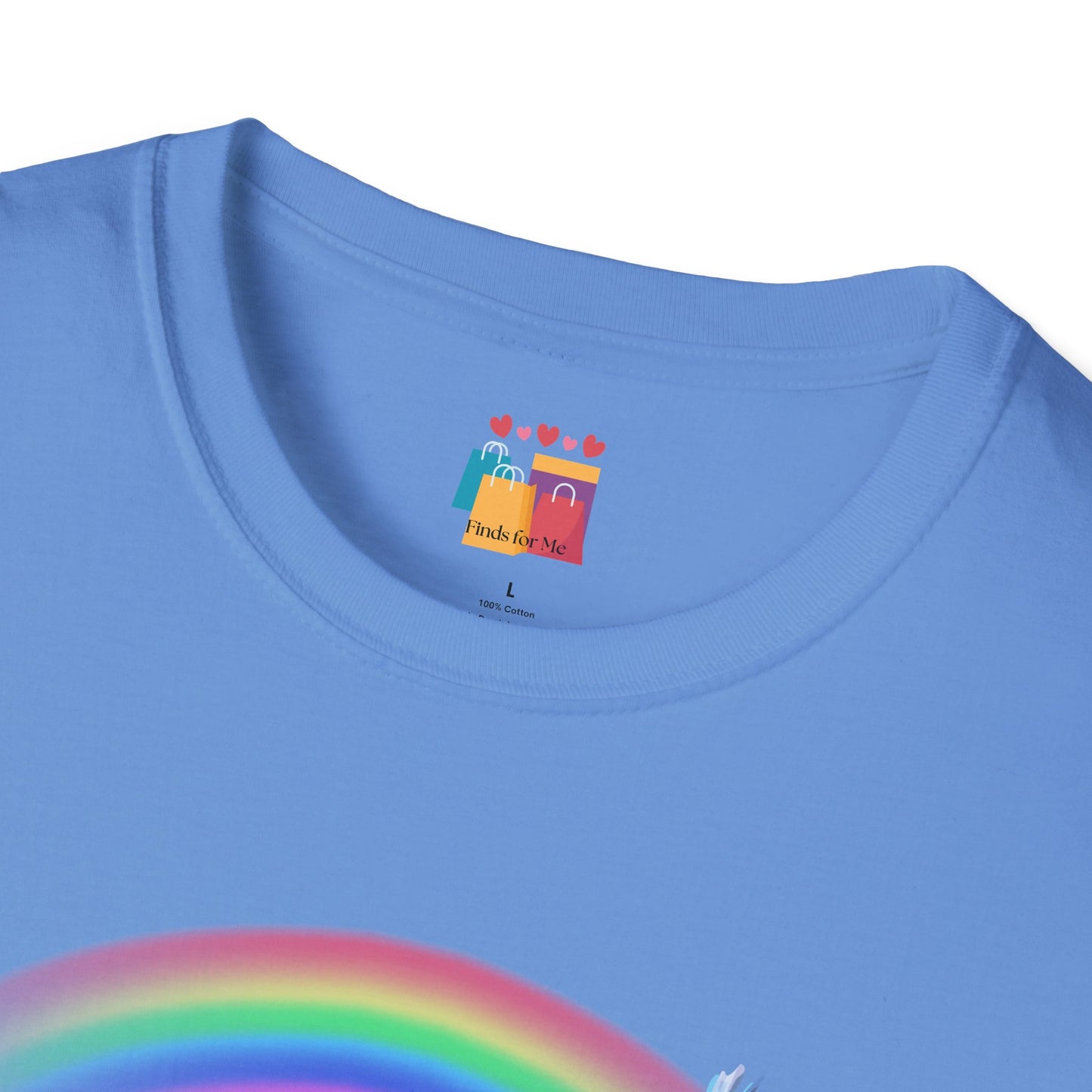 Flying Beyond Rainbows Unisex Softstyle T-Shirt - Dreamy Bird & Rainbow Design