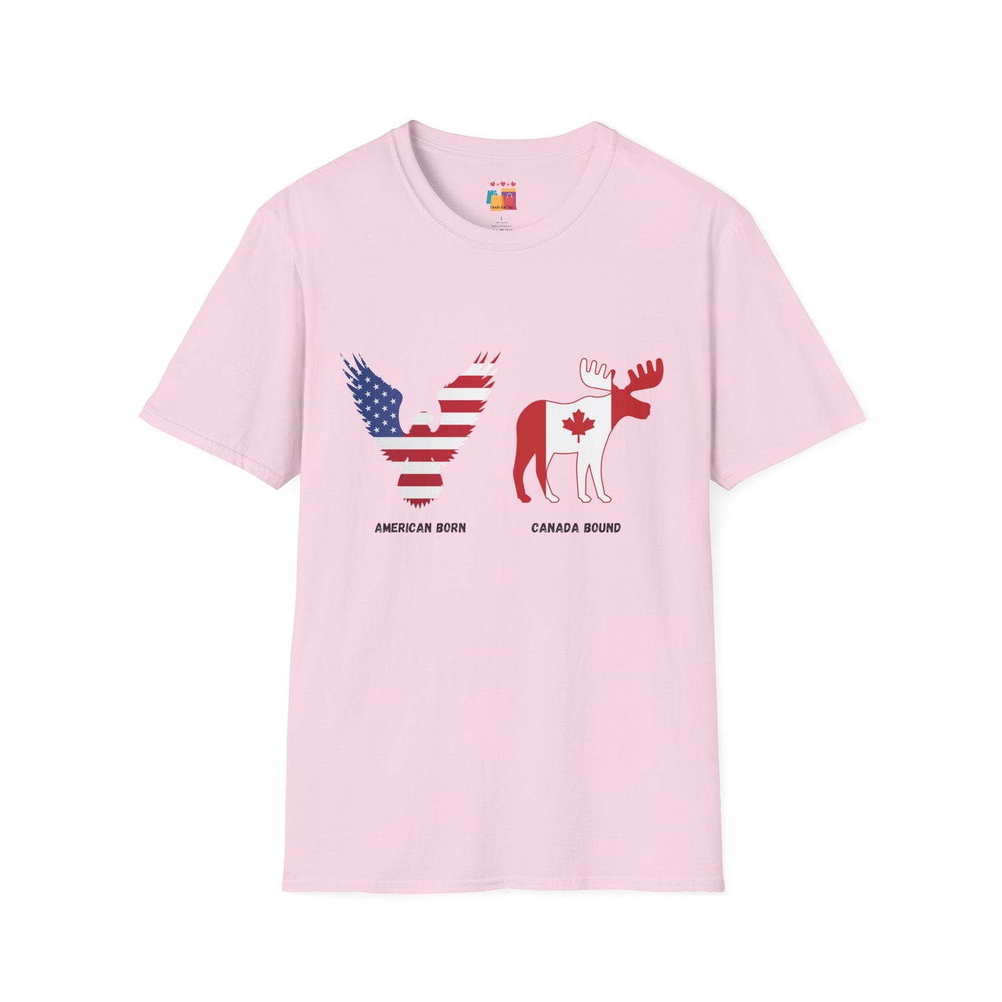 Unisex Softstyle T-Shirt - American Born & Canada Bound Graphic Tee